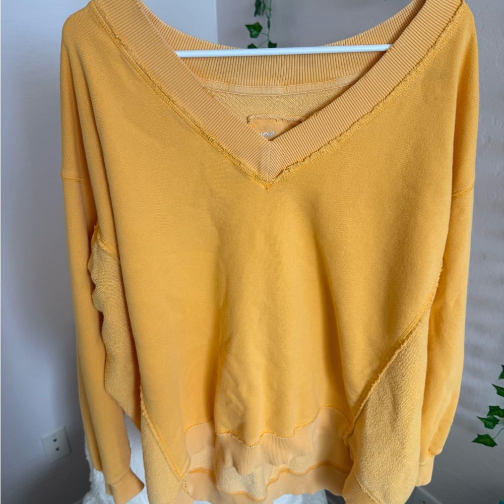 V-Neck Aerie Orange Sweatshirt